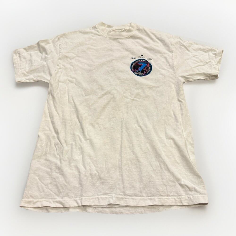 Vintage Pacific Star Hotels 7th 5k Run Graphic Short Sleeve T-Shirt Size M USA
